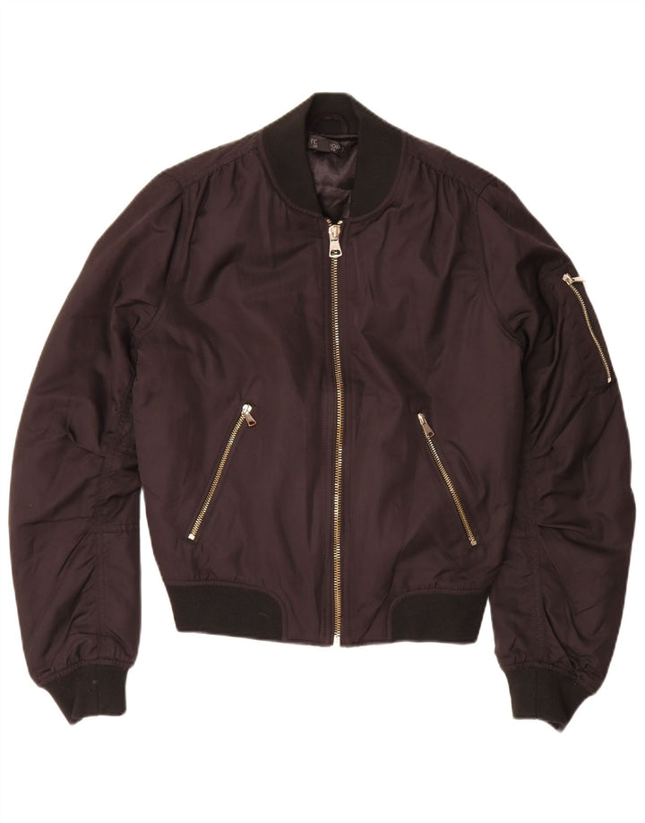 Topshop Damen-Bomberjacke in Übergröße, Gr. 10, Größe S, Schwarz, Polyester