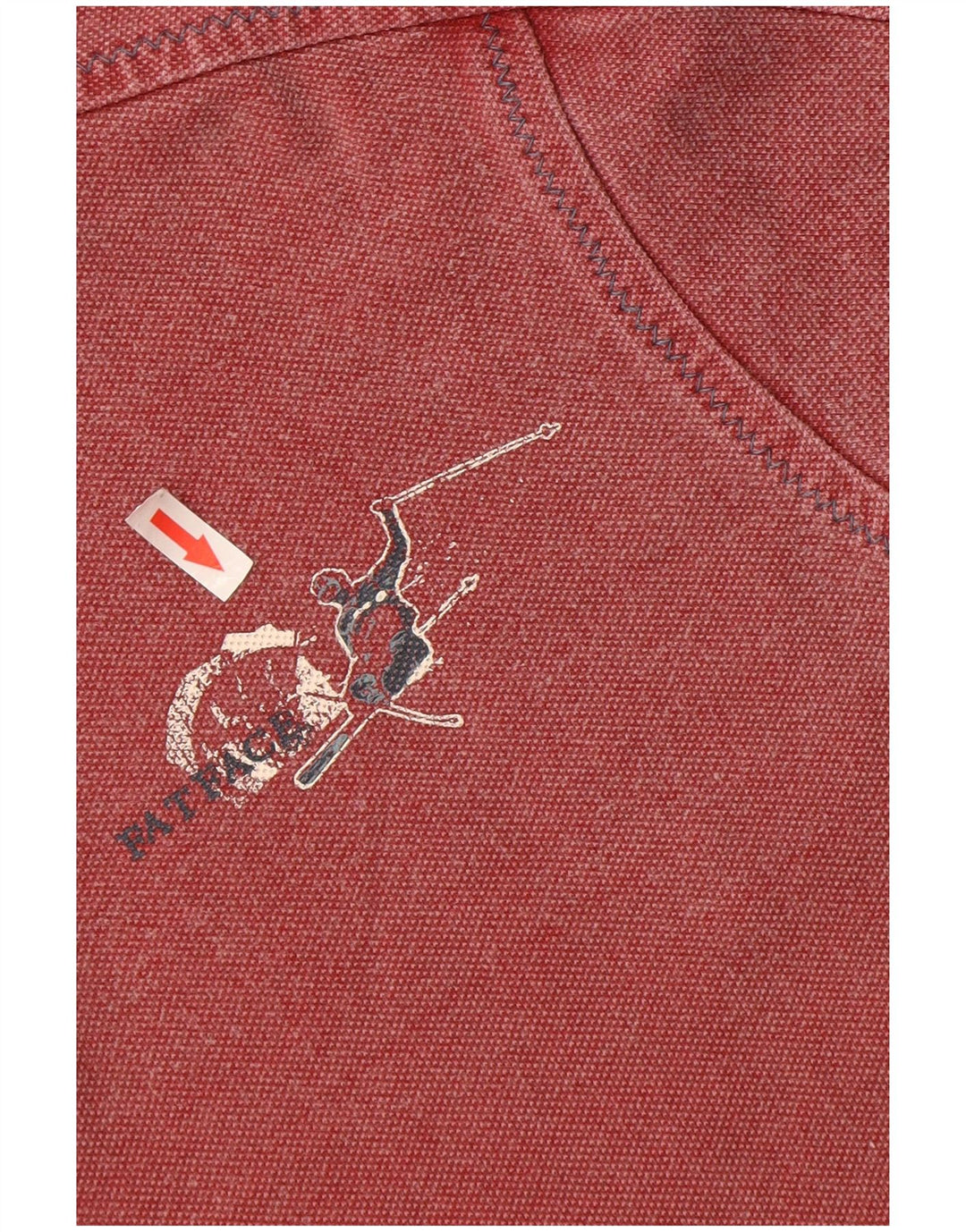 FAT FACE Herren-Sweatshirt mit grafischem Reißverschluss am Hals, mittelrote Baumwolle