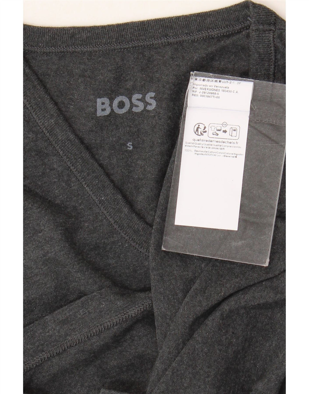 Hugo Boss Herren T-Shirt Top Small Grau Baumwolle