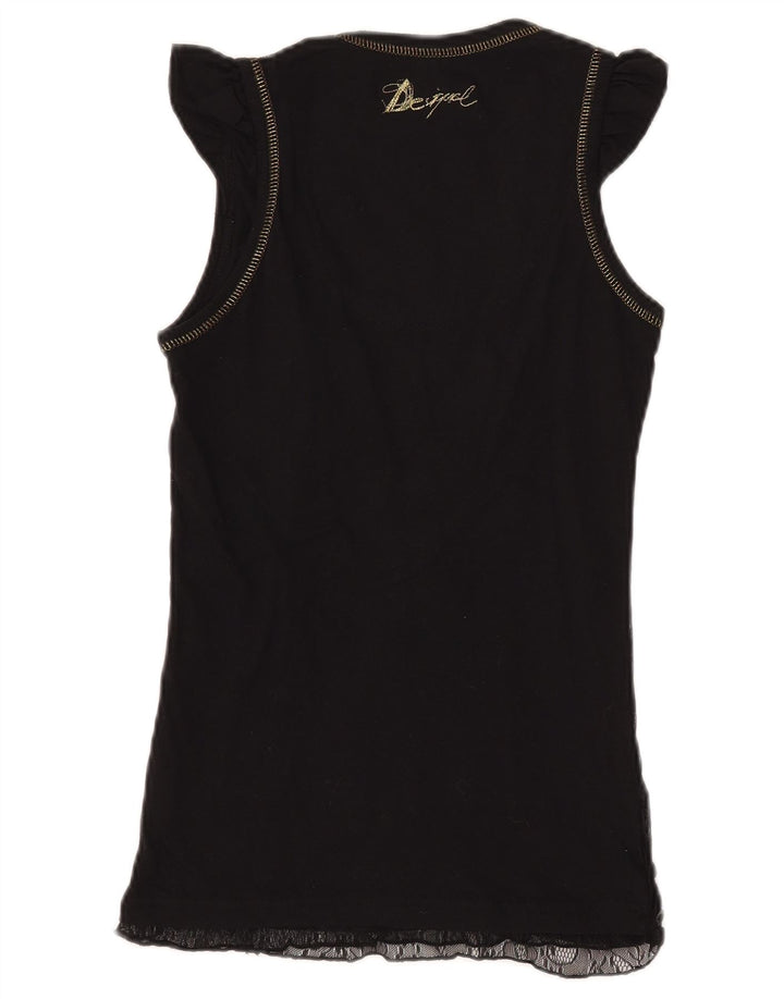 DESIGUAL Grafik-Blusenoberteil für Damen, Größe S, Größe S, Schwarz, geometrisch, Polyamid