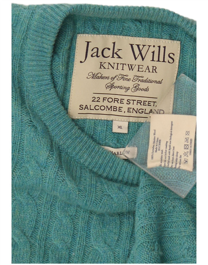 Jack Wills Herren The Marlow Pullover mit Rundhalsausschnitt, XL, Türkis