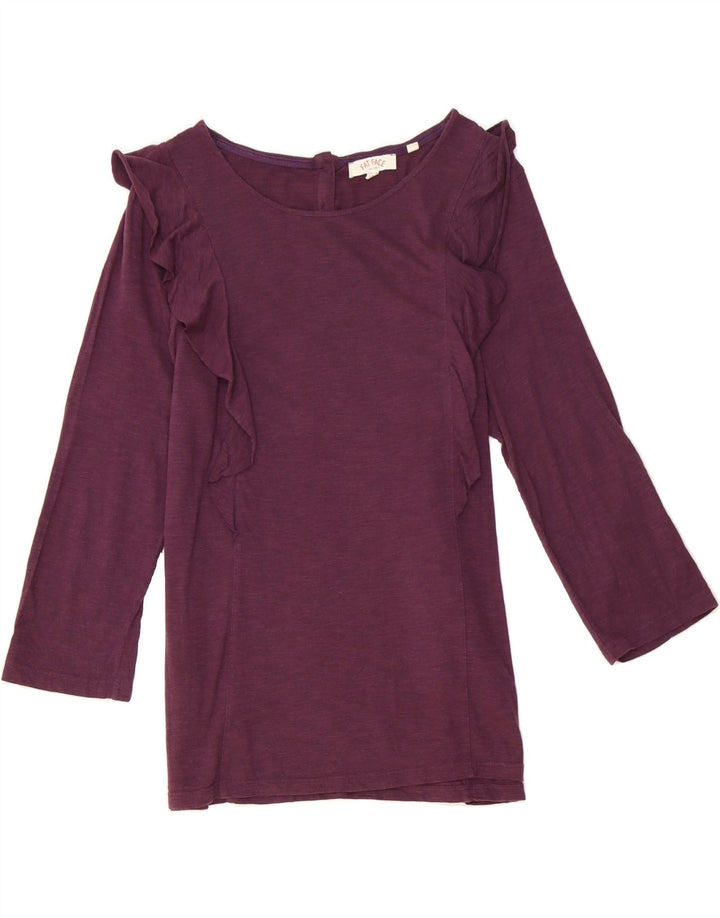 FAT FACE Womens Top Long Sleeve UK 14 Medium  Purple Cotton Vintage Fat Face and Second-Hand Fat Face from Messina Hembry 