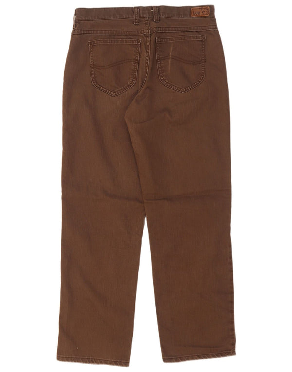 Lee Womens Relaxed Fit Straight Jeans US 8 Medium W30 L29 Braune Baumwolle