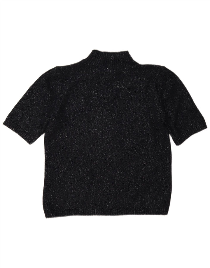 Marks & Spencer Rollkragenpullover für Damen, Gr. 10, Größe S, Schwarz gefleckt