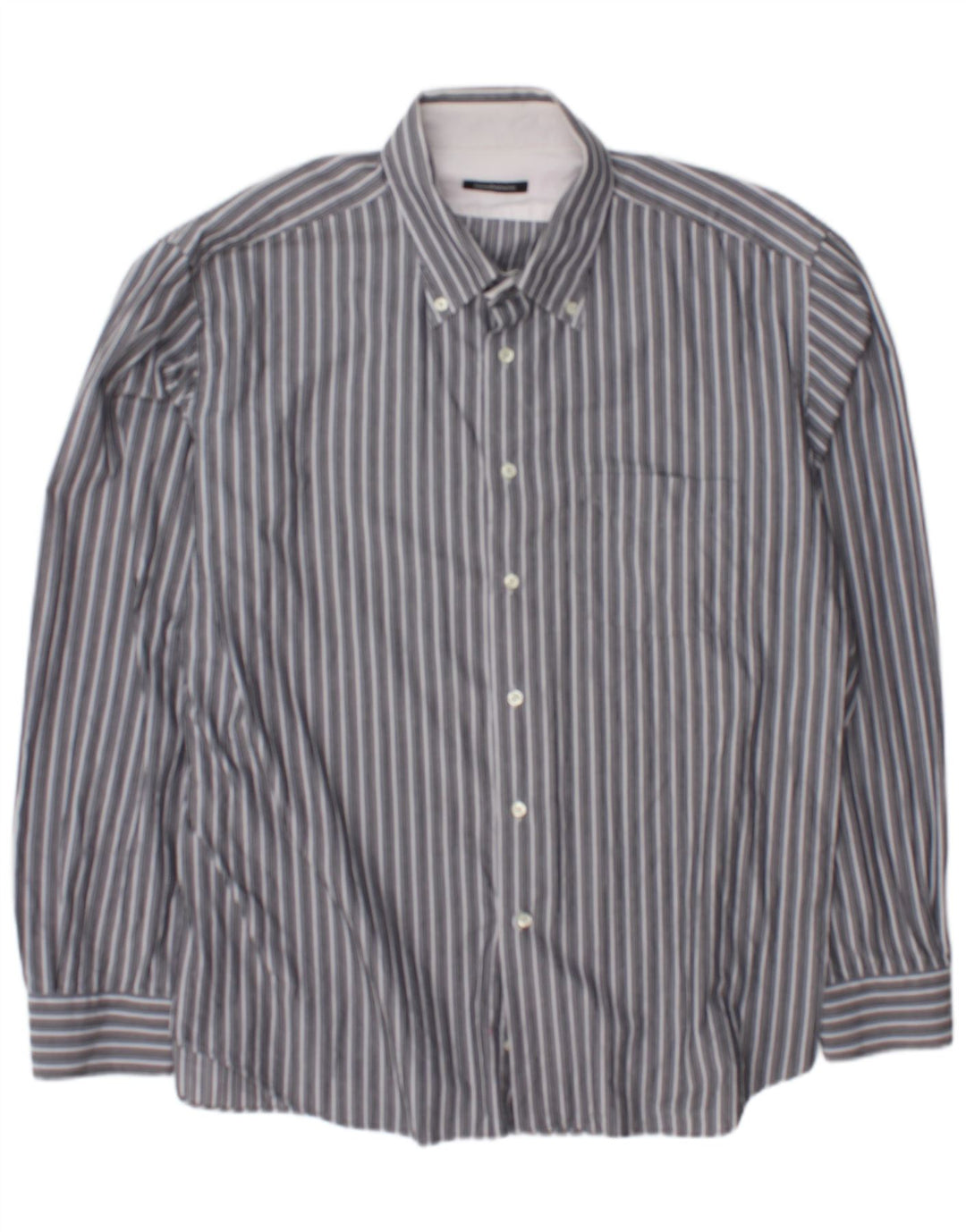 Roccobarocco Herrenhemd Größe 45 18 2XL Grau gestreift