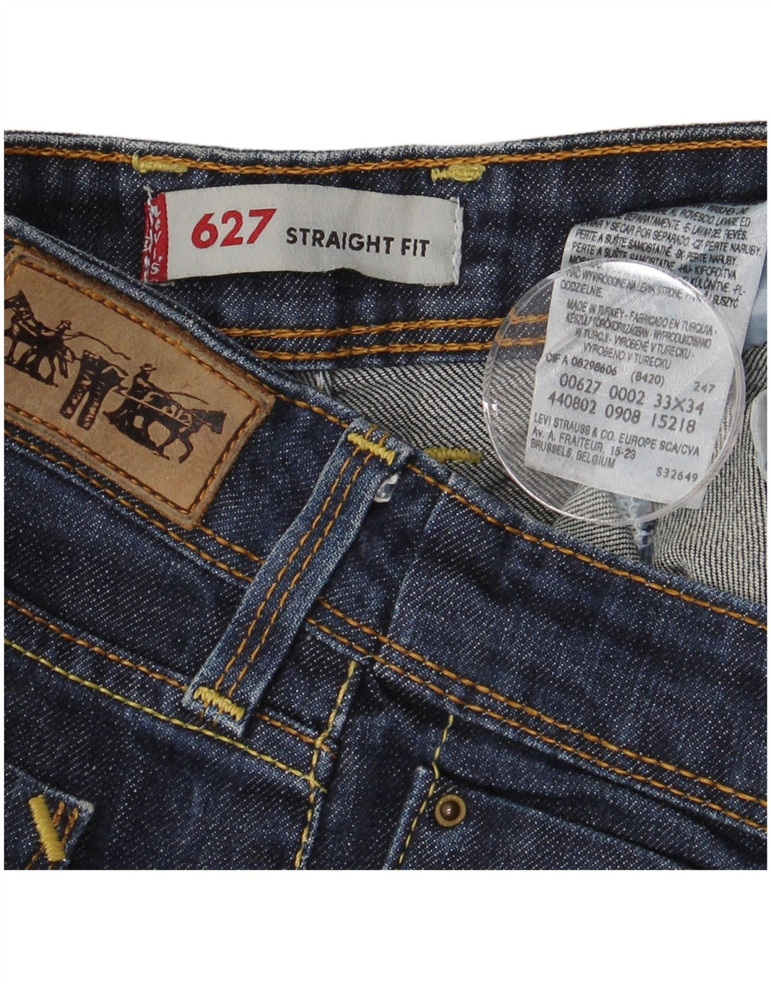 LEVI'S Damen 627 Straight Jeans W33 L29 Marineblau Baumwolle