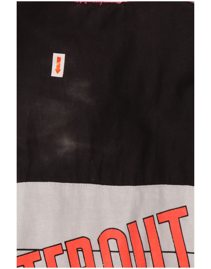 VINTAGE Damen-Trainingsanzugoberteil mit Grafik, UK 18, XL, Schwarz, Farbblock