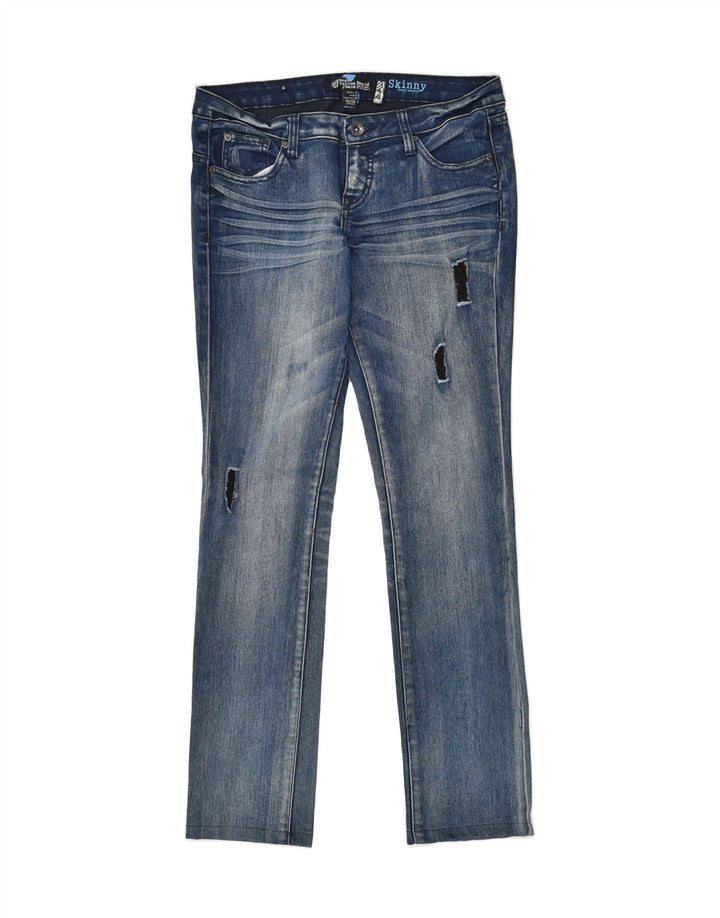 VOLCOM Womens Coupe Ajustee Distressed Skinny Jeans W29 L30 Blue Cotton | Vintage Volcom | Thrift | Second-Hand Volcom | Used Clothing | Messina Hembry 
