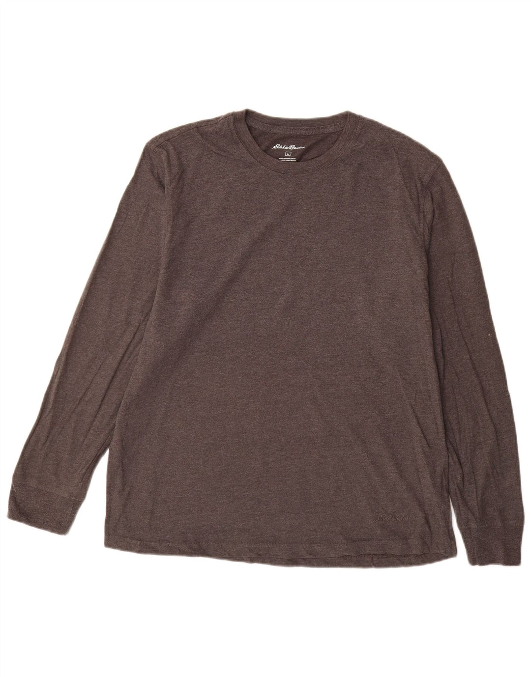 EDDIE BAUER Herren-Top, langärmelig, groß, graue Baumwolle