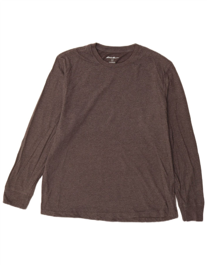 EDDIE BAUER Herren-Top, langärmelig, groß, graue Baumwolle