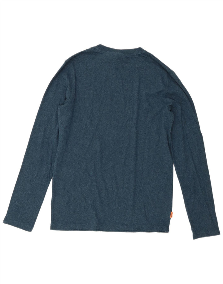 Superdry Herren-Langarmoberteil aus mittelblauer Baumwolle