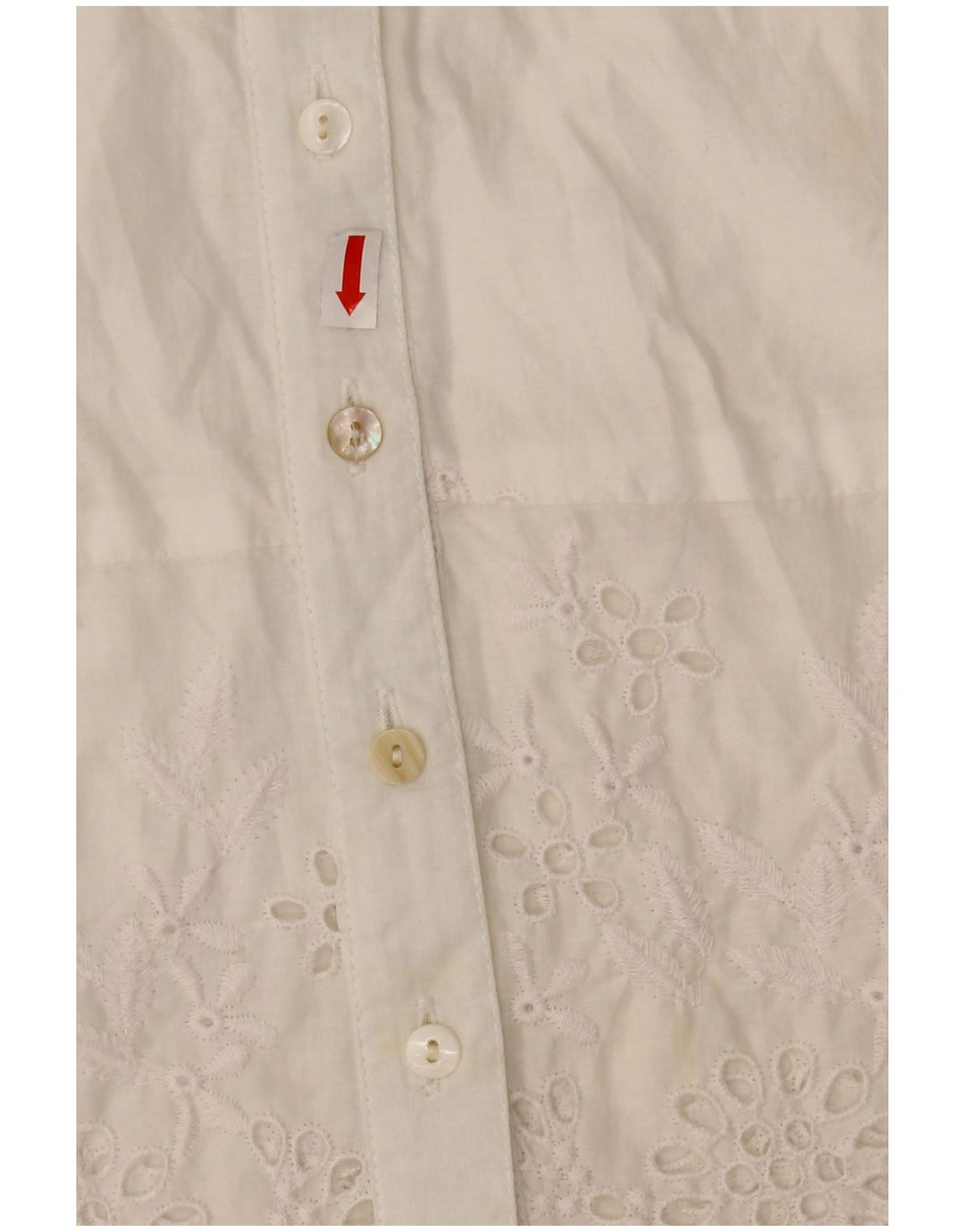 WAREHOUSE Damen Kurzarm-Hemdbluse UK 10 Small Weiß Polyester