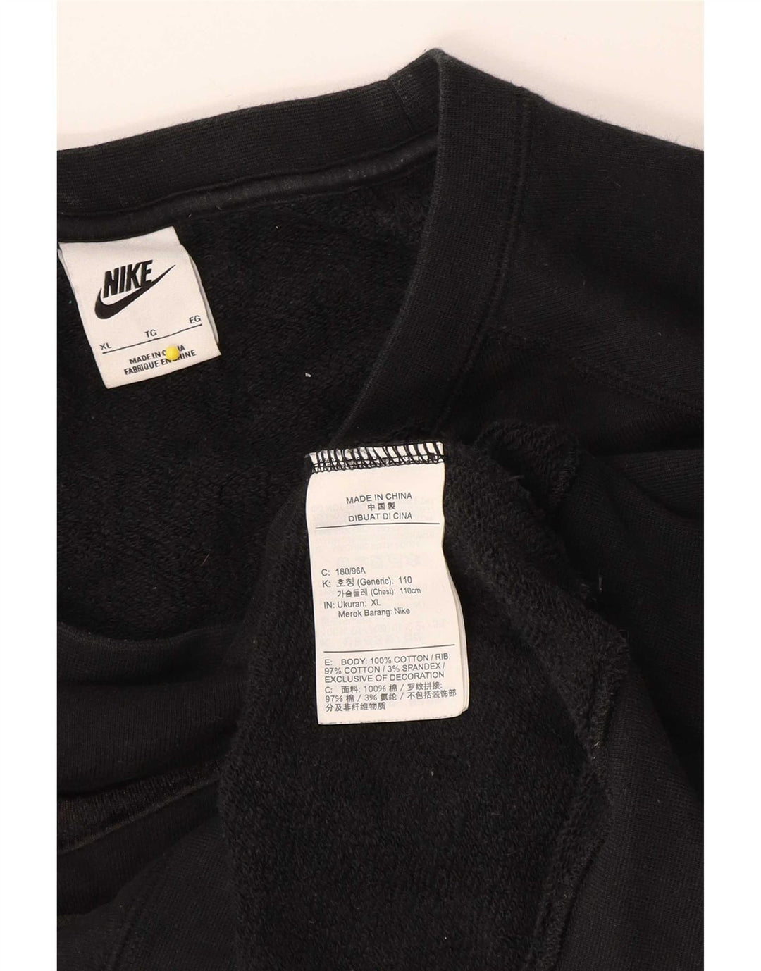 Nike Herren Graphic Sweatshirt Pullover XL Schwarz Baumwolle