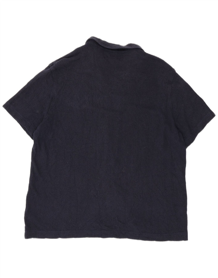 Marks & Spencer Herren Kurzarmhemd 2XL Marineblau Baumwolle
