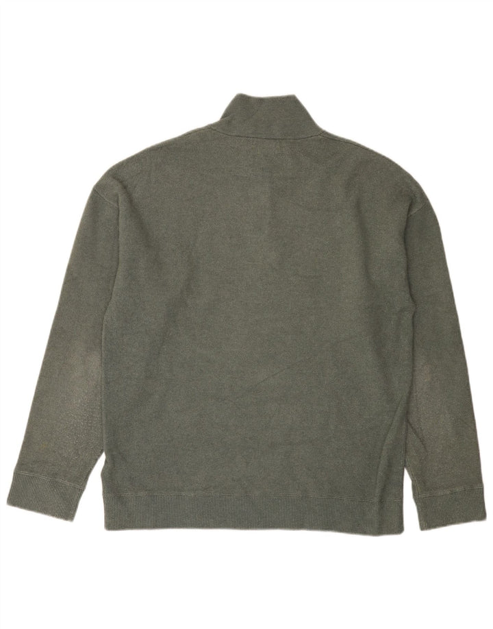 Massimo Dutti Herren-Pullover mit Reißverschluss am Hals, große graue Viskose