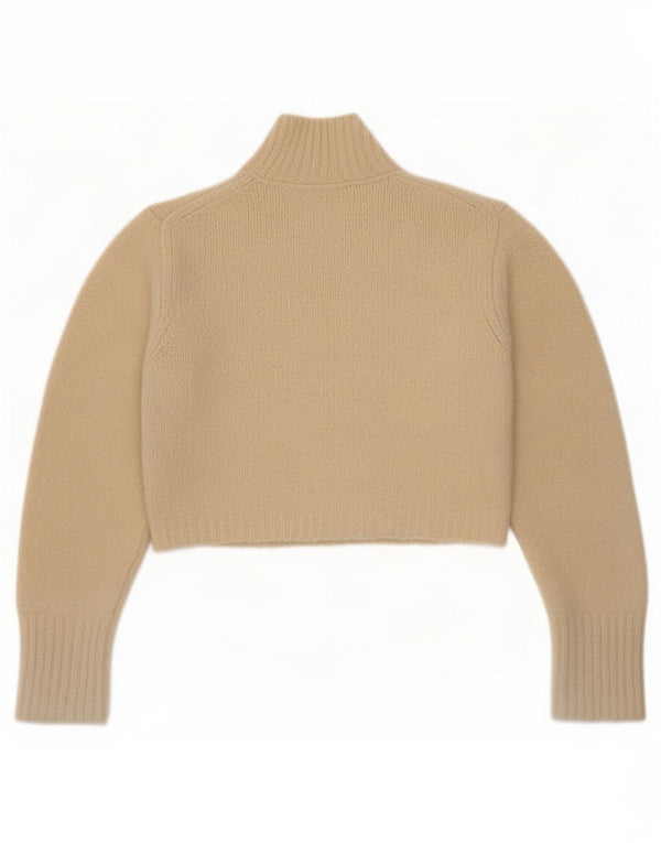 Zara Damen Crop Oversized Rollkragenpullover Pullover UK 10 Small Beige