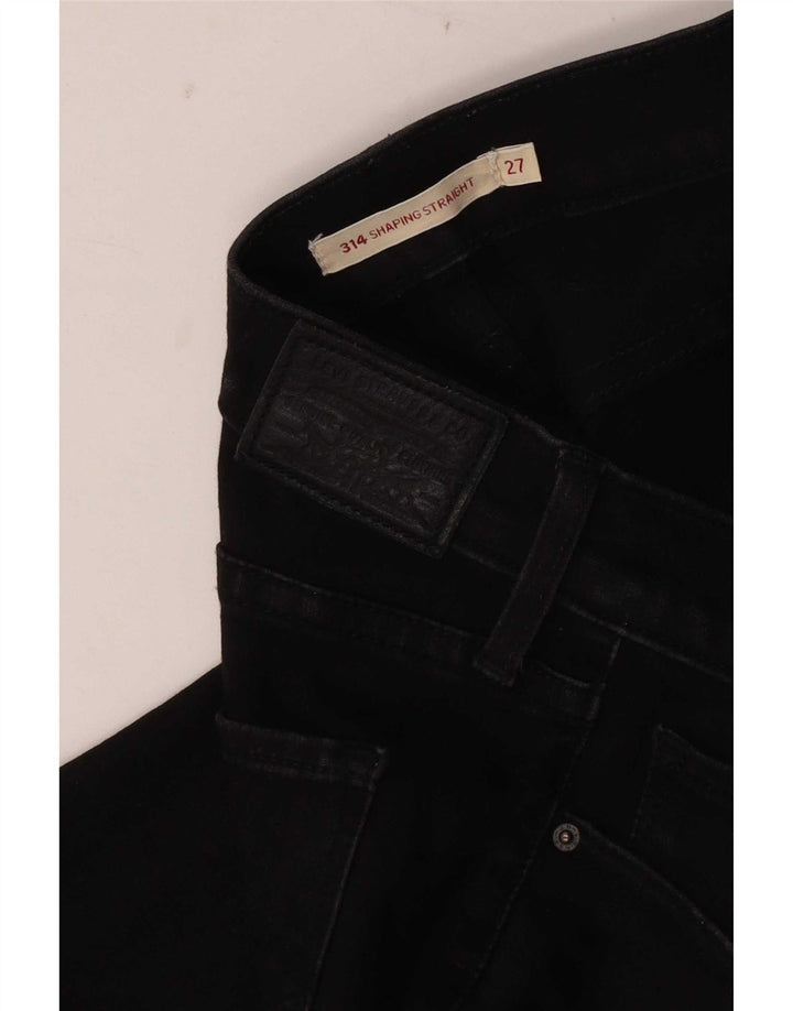 Levi's Damen 314 Shaping Straight Jeans W27 L30 Schwarz