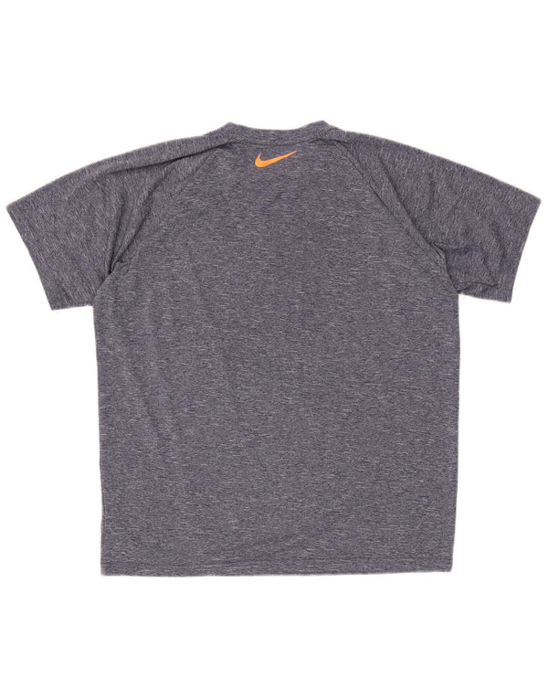 Nike Herren Dri Fit Grafik-T-Shirt-Oberteil, mittleres Marineblau gefleckt