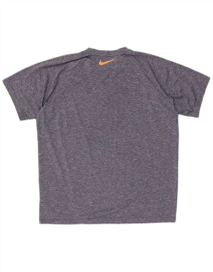 Nike Herren Dri Fit Grafik-T-Shirt-Oberteil, mittleres Marineblau gefleckt