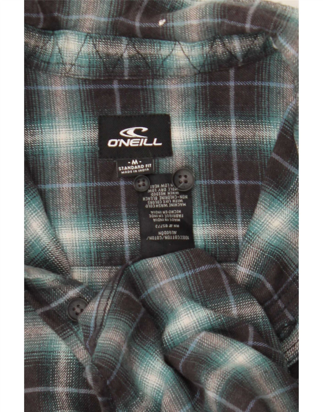 O'Neill Herren-Flanellhemd mit Standard-Passform, mittelgrün karierte Baumwolle