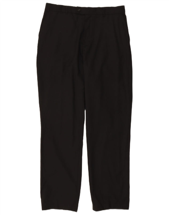 JOHN LEWIS Gerade Herren-Anzughose W36 L33 Schwarzes Polyester