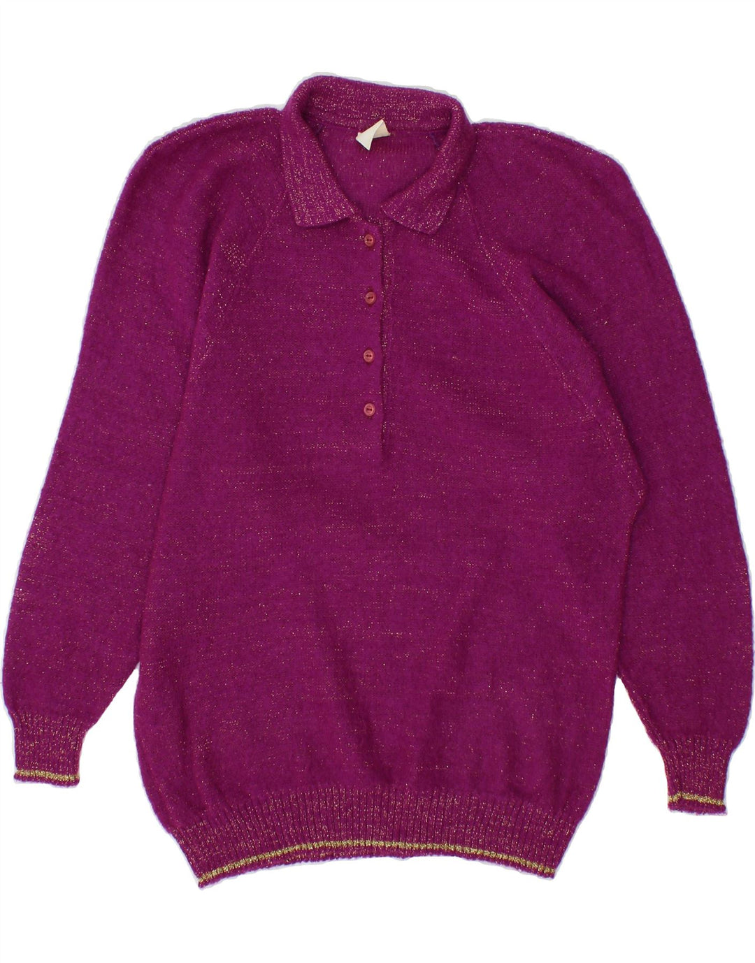 VINTAGE Womens Polo Neck Jumper Sweater IT 42 Medium Purple Vintage Vintage and Second-Hand Vintage from Messina Hembry 
