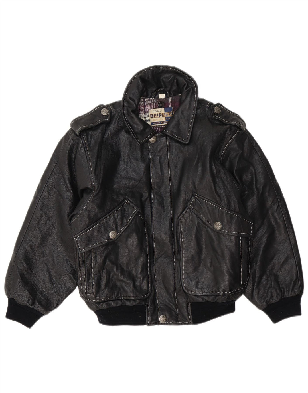 VINTAGE Lederjacke für Jungen, 11–12 Jahre, Schwarz