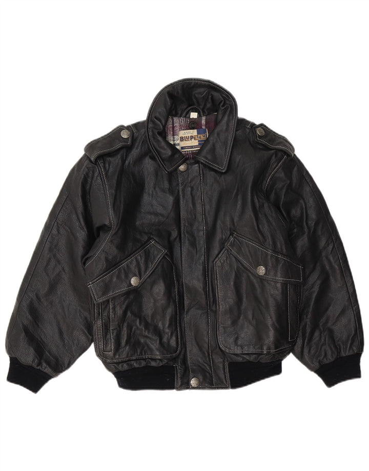 VINTAGE Lederjacke für Jungen, 11–12 Jahre, Schwarz
