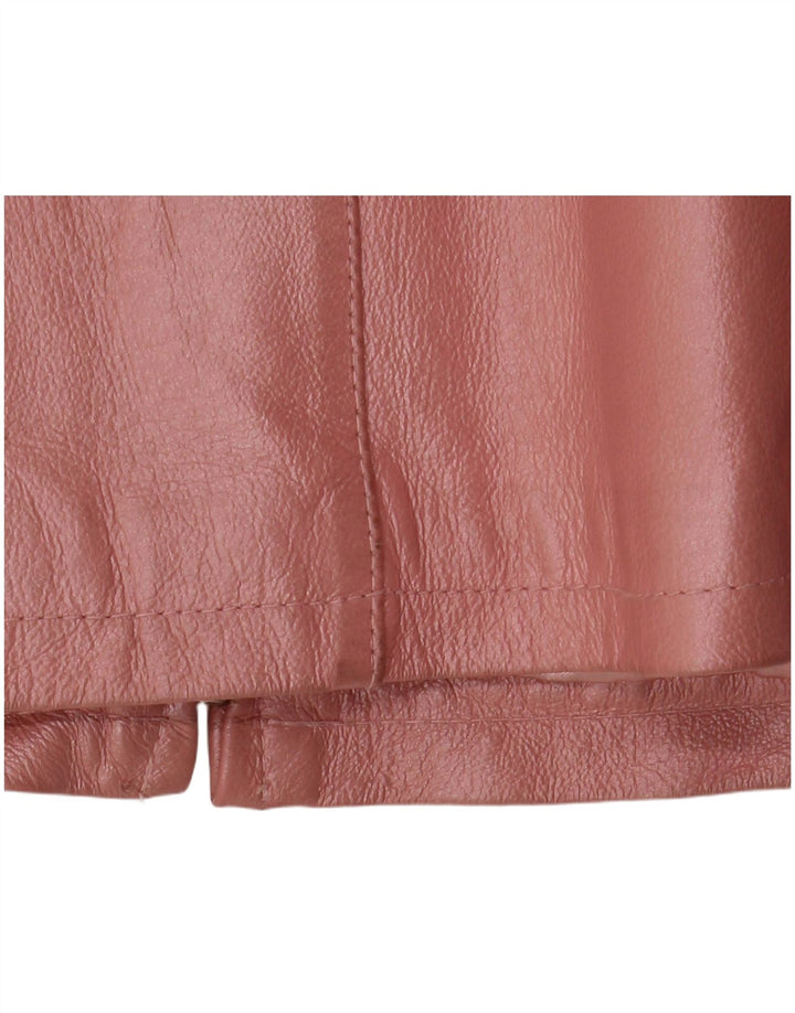 Vintage Damen Lederjacke UK 18 XL Rosa Leder