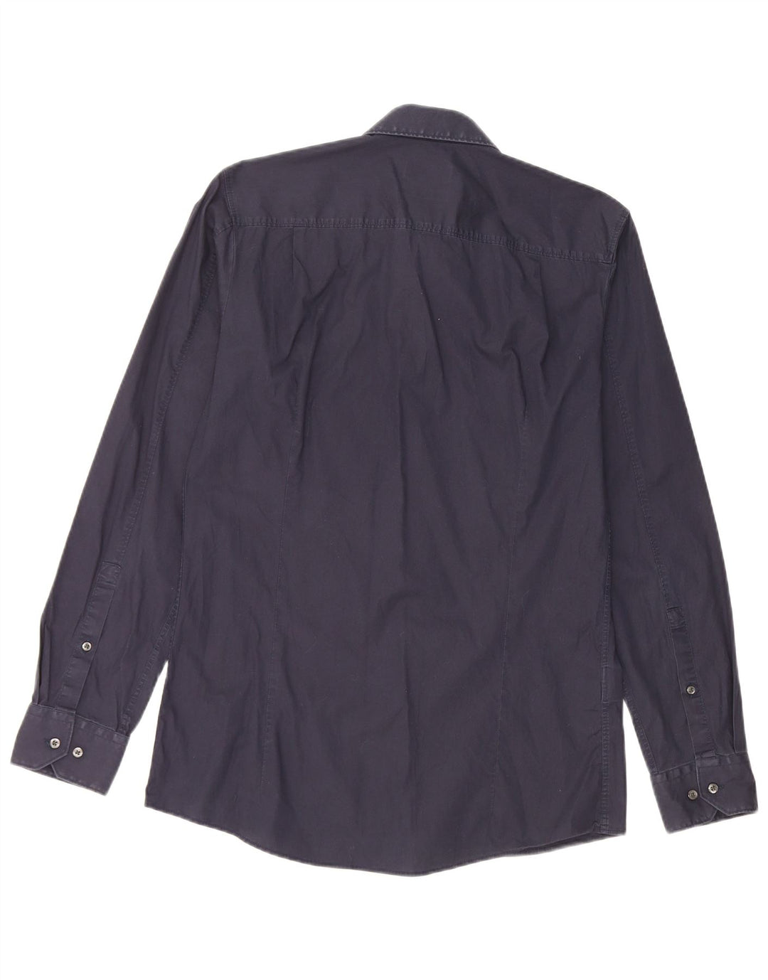 Hugo Boss Herren-Hemd mit extra schmaler Passform, Größe 40, mittelmarineblaue Baumwolle