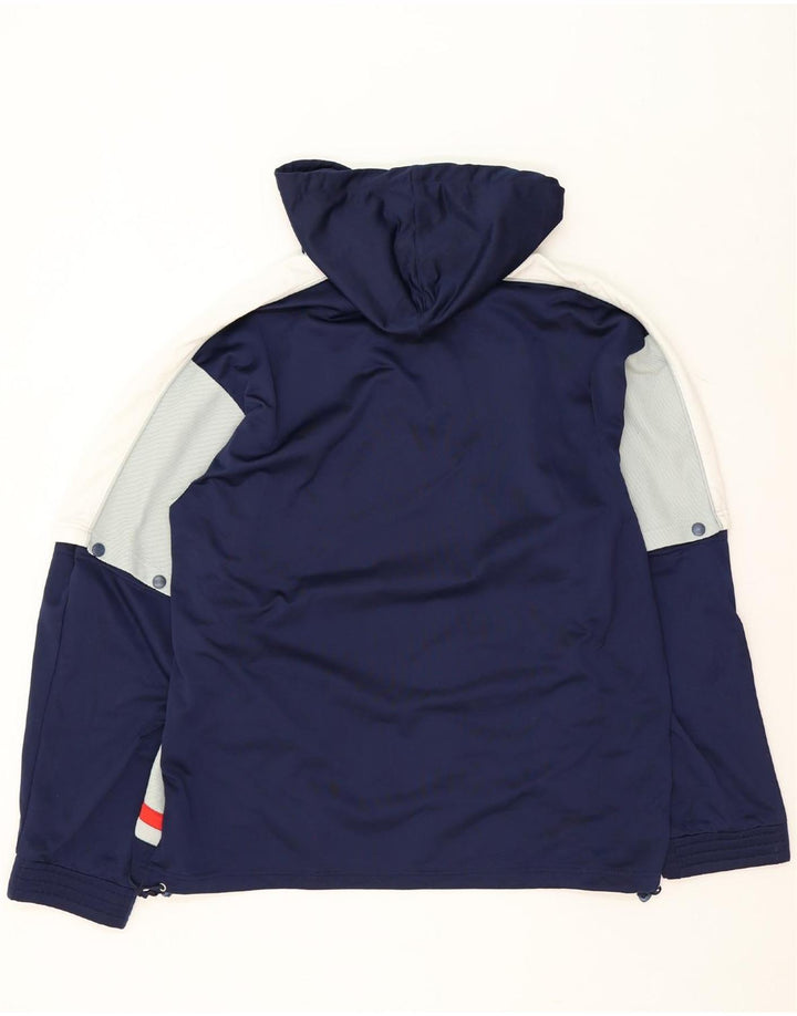 SPALDING Mens Hooded Tracksuit Top Jacket 2XL Navy Blue Colourblock Vintage Spalding and Second-Hand Spalding from Messina Hembry 