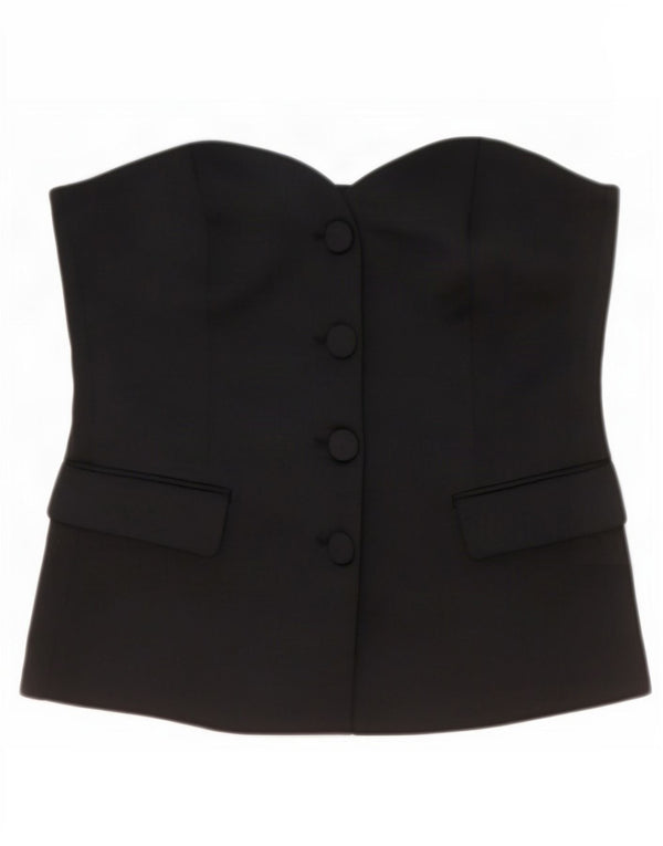 Zara Damen Trägerloses Top UK 14 Large Schwarz
