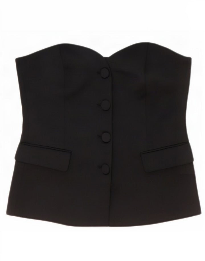 Zara Damen Trägerloses Top UK 14 Large Schwarz