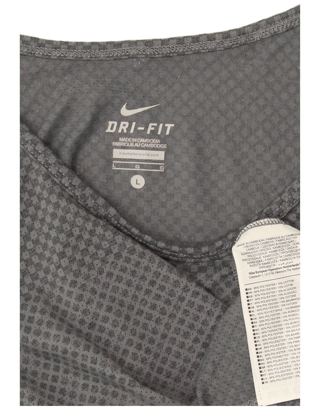 Nike Herren-Dri-Fit-Weste, großes, grau gestreiftes Polyester