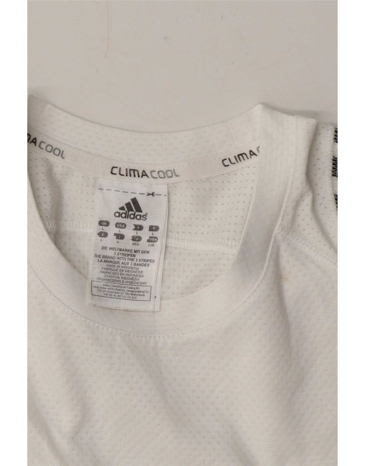 Adidas Herren Climacool T-Shirt Top Large Weiß Polyester