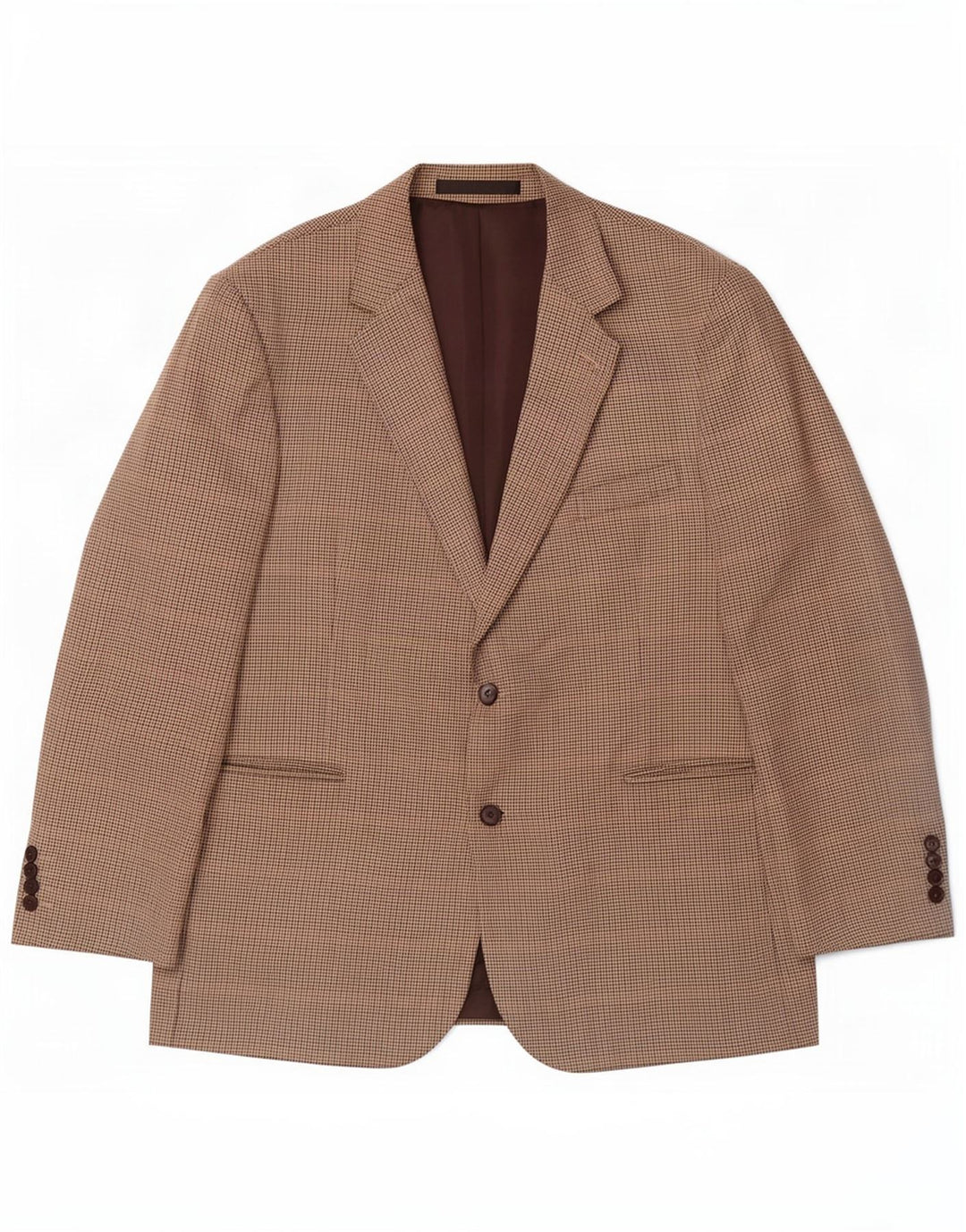 Marks & Spencer Herren-Blazer mit 2 Knöpfen, UK 46, XL, beige Hahnentrittmuster