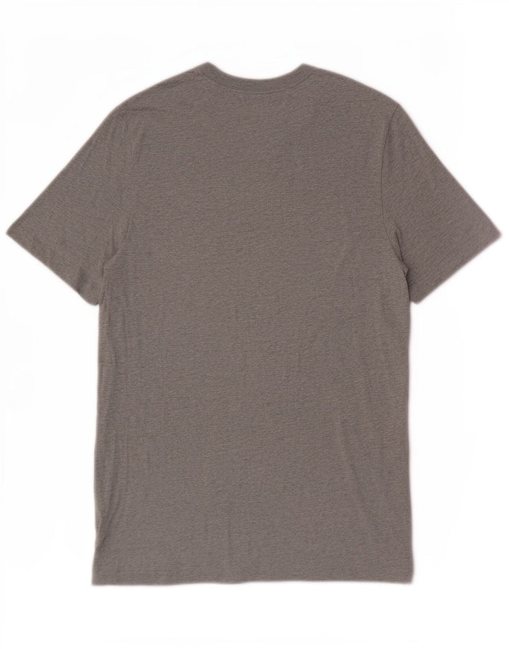 Nike Herren-T-Shirt-Oberteil aus mittelgrau gefleckter Baumwolle
