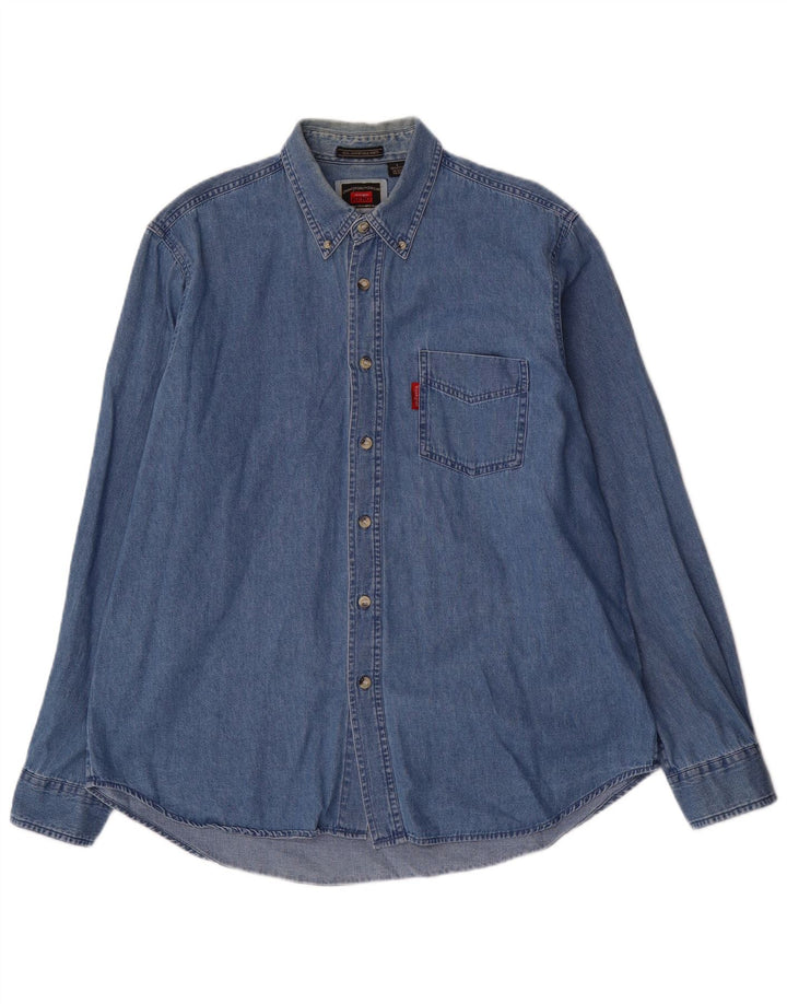 Wrangler Herren-Jeanshemd, große blaue Baumwolle