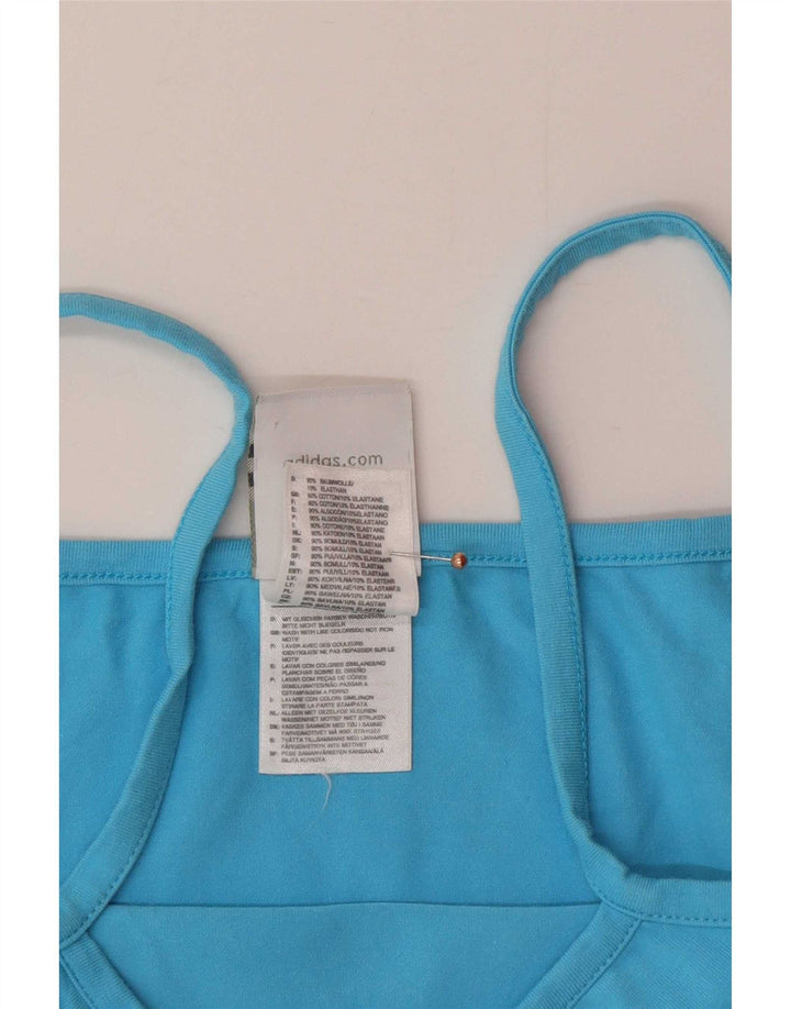 Adidas Damen Crop Cami Top UK 12 Mittelblau