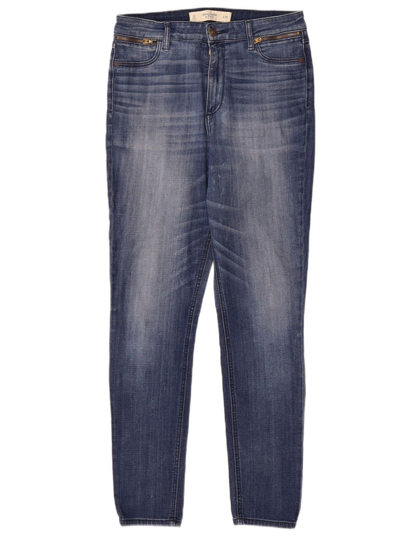 Abercrombie & Fitch Damen-Jeans mit hoher Taille, Röhrenjeans, US 10, Größe L, W30, L30, Blau