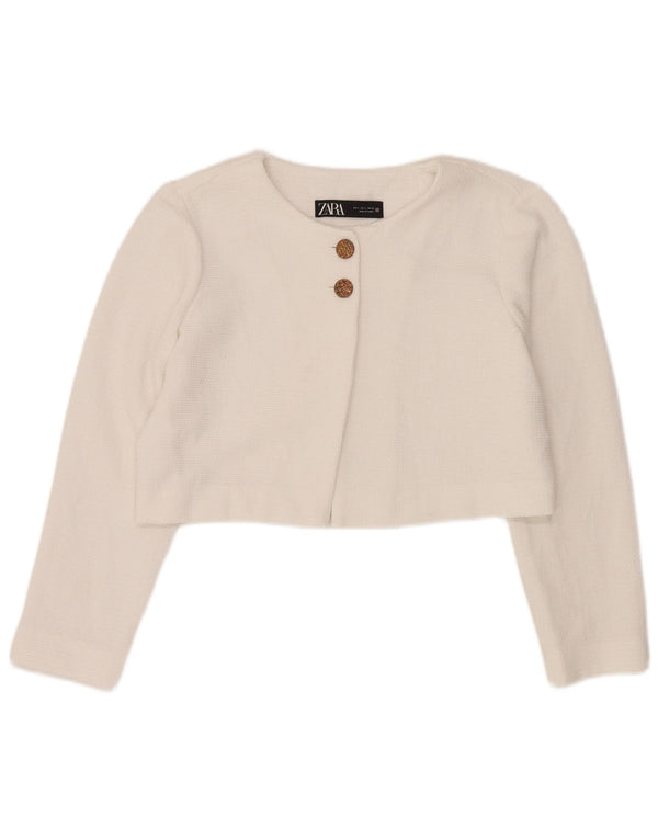 Zara Damen Bolerojacke UK 16 Large Weiß Polyester