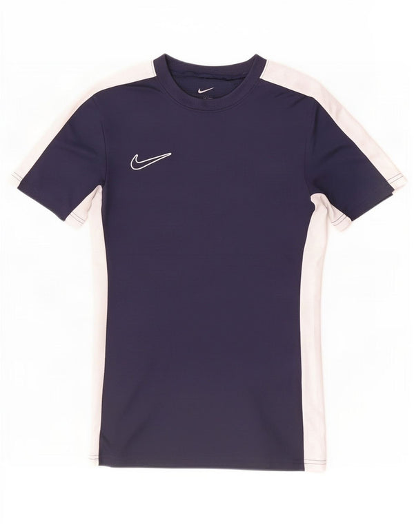 Nike Herren Dri Fit Slim T-Shirt Top XS Marineblau Colourblock Polyester