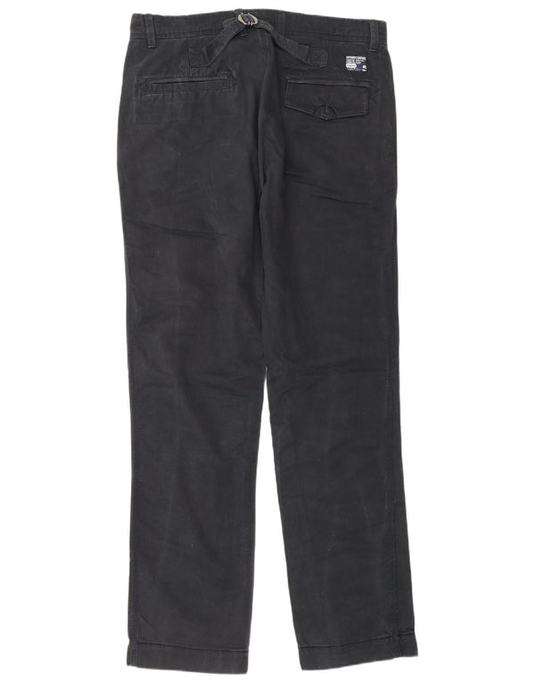 Superdry Herren gerade Chino-Hose, Größe L, W34, L32, Schwarz, Baumwolle
