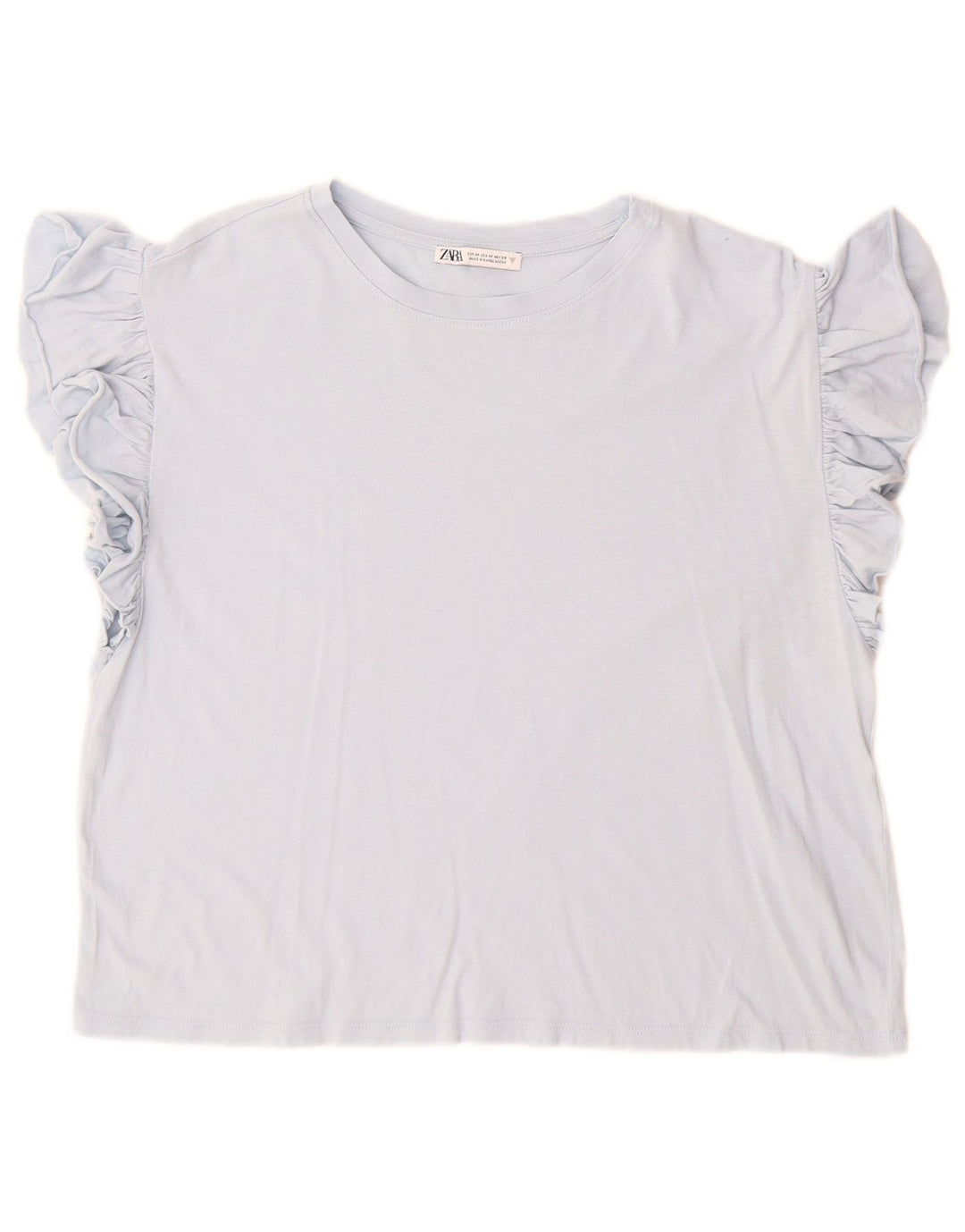 Zara Damen T-Shirt Top UK 14 Mittelblau