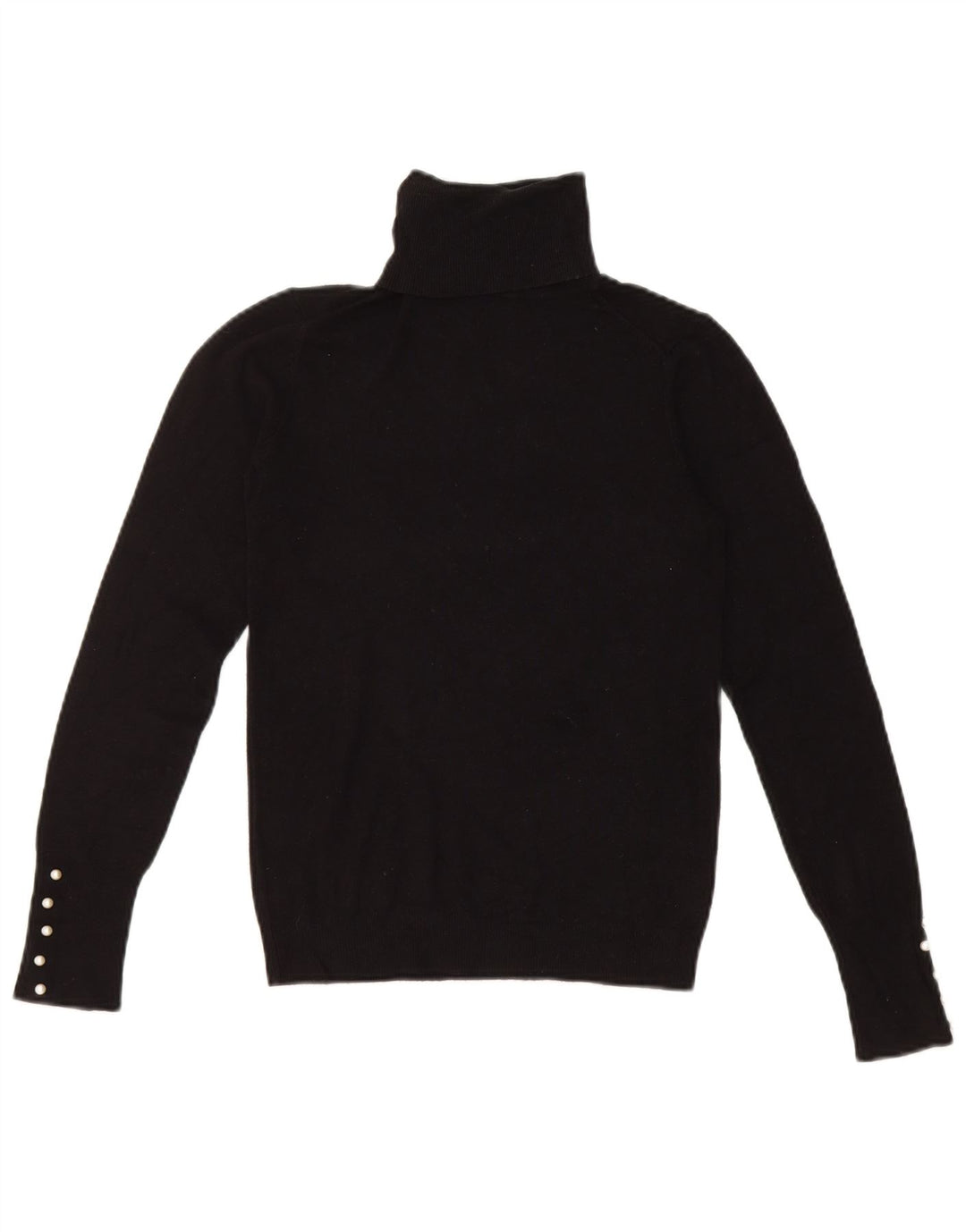 Zara Damen-Pullover mit Rollkragen, Gr. 8, Größe S, schwarze Viskose