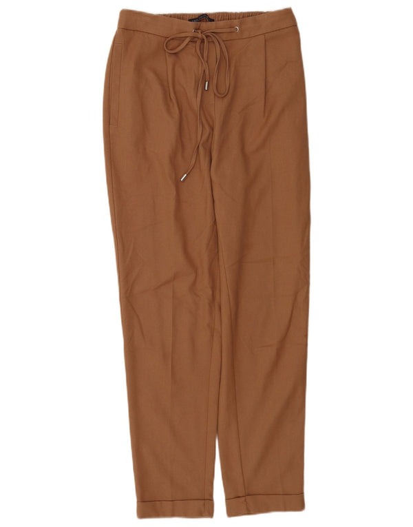 Marks & Spencer Womens Straight Chino Trousers UK 8 Small W26 L28 Brown