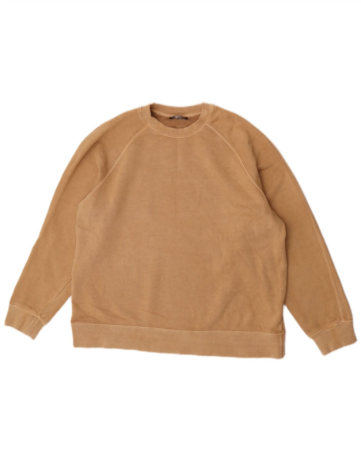 Übergroßer Sweatshirt-Pullover für Damen von Zara, UK 14, mittelbeige Baumwolle