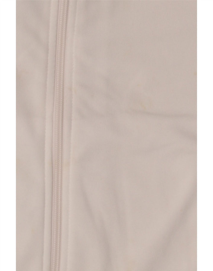 Adidas Jungen-Trainingsanzug-Top-Jacke, 11–12 Jahre, weißes Colourblock-Polyester