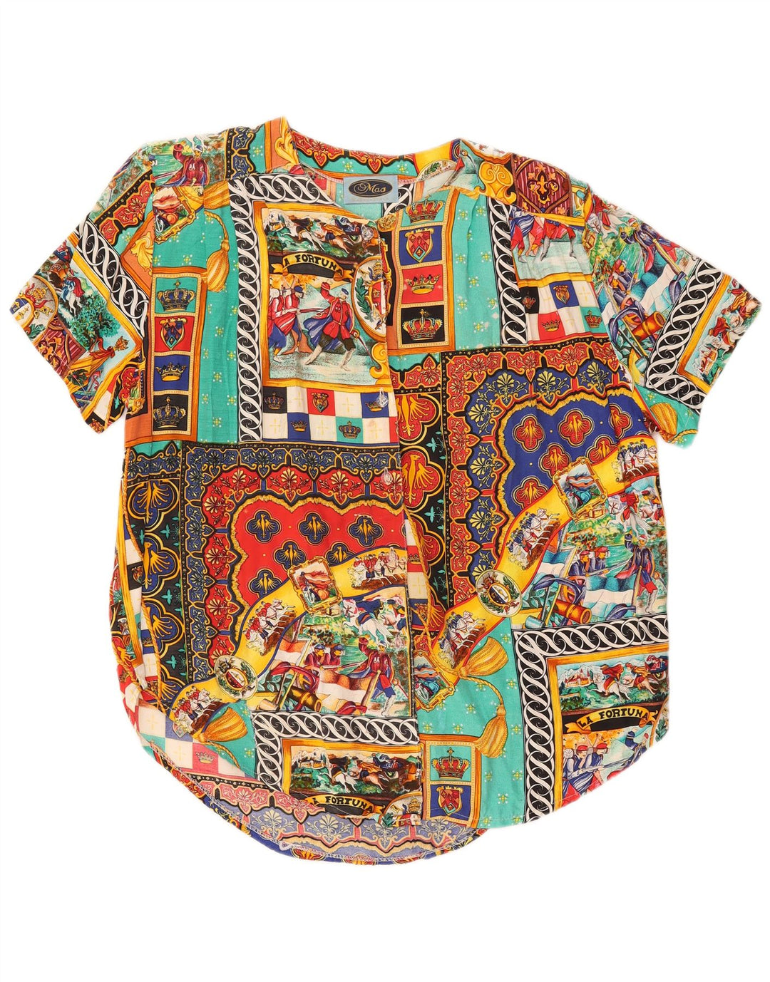 Mas Damen-Hemdbluse mit abstraktem Muster, UK 20 2XL, mehrfarbig