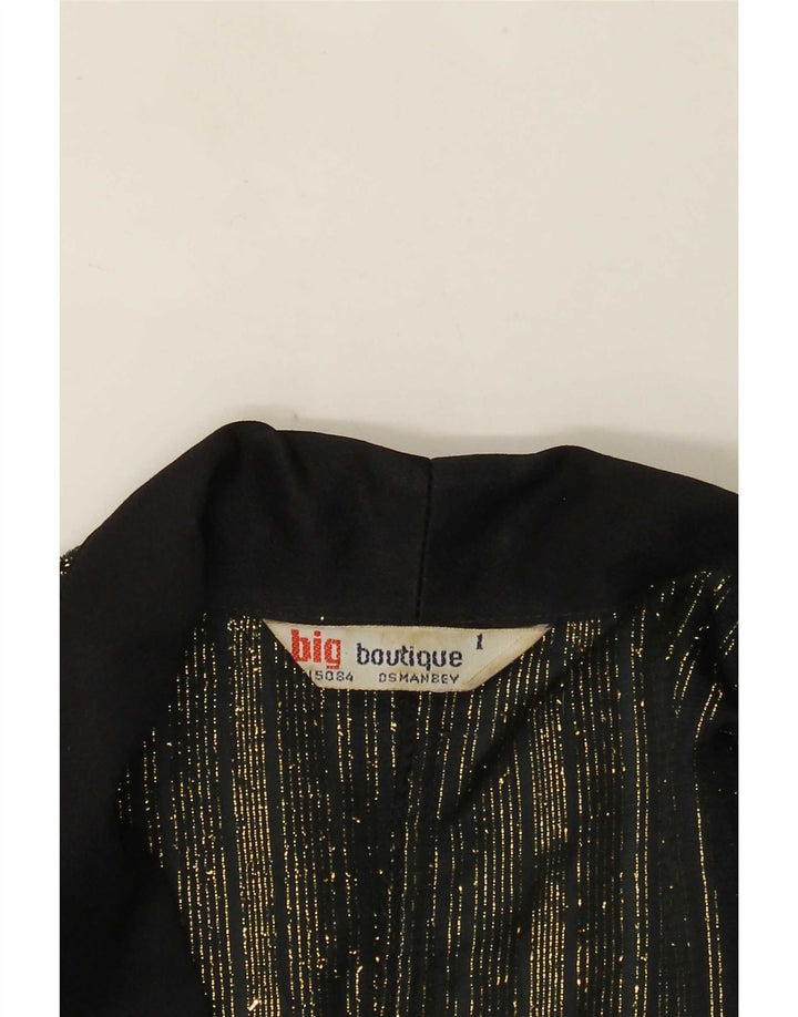 Vintage Damen 1 Knopf Blazer Jacke UK 16 Groß Schwarz gestreift